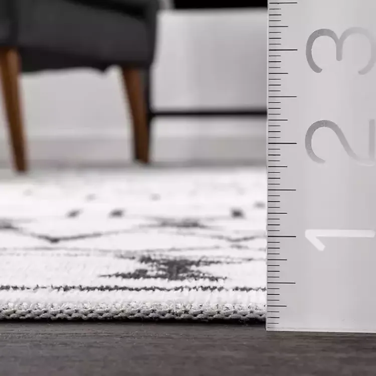 Kirklands Home Accent Rugs|Black and Ivory Moroccan Washable Runner