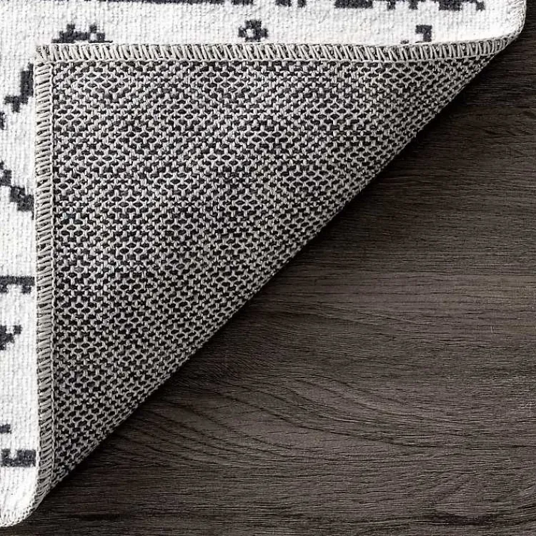 Kirklands Home Area Rugs|Black and Ivory Moroccan Washable Area Rug, 5x8