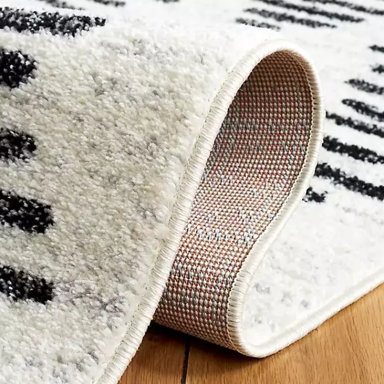 Kirklands Home Area Rugs|Black and Ivory Tulum Geometric Runner, 2x8