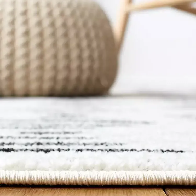 Kirklands Home Area Rugs|Black and Ivory Tulum Geometric Area Rug, 5x7