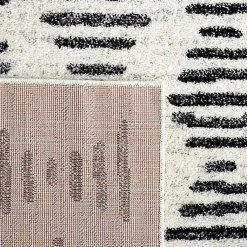 Kirklands Home Area Rugs|Black and Ivory Tulum Geometric Area Rug, 5x7