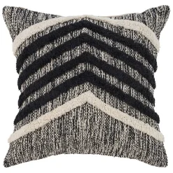 New Black and Metallic Fringe Textured Pillow Pillows