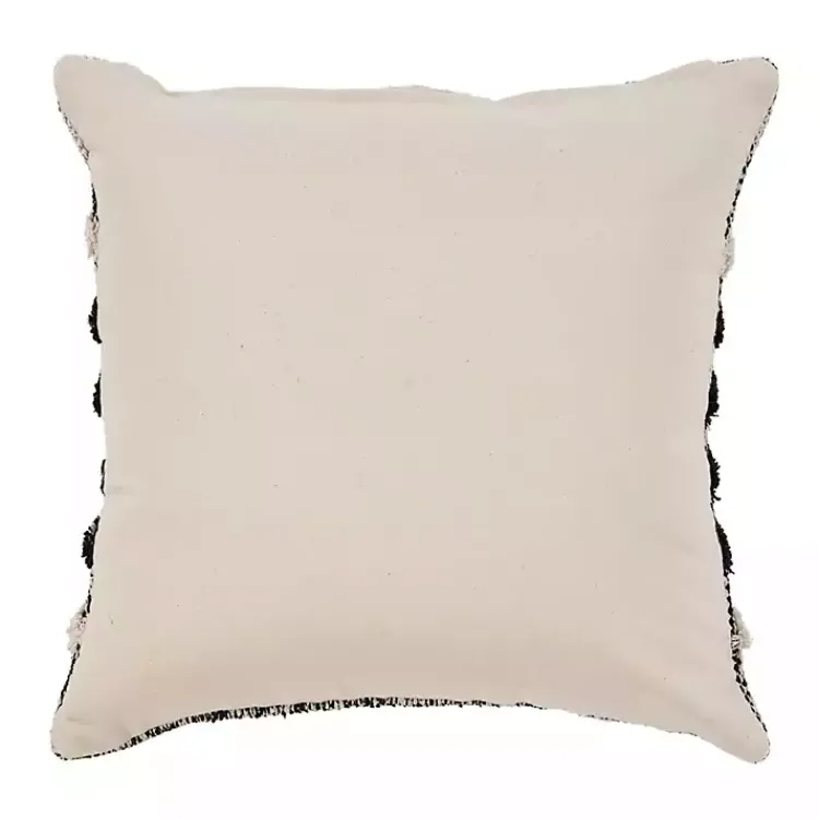 New Black and Metallic Fringe Textured Pillow Pillows