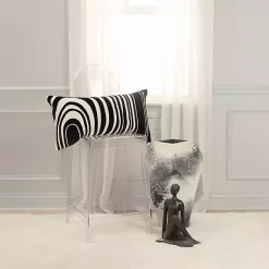 Hot Black and Natural Wave Lumbar Pillow Pillows