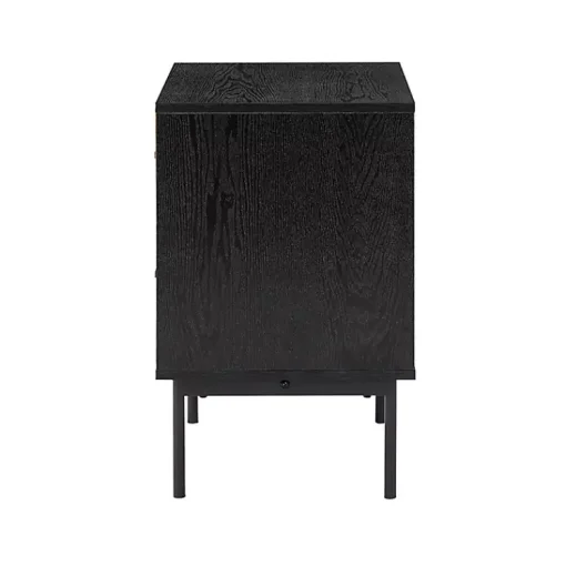 Kirklands Home Nightstands|Black and Natural Wood 2-Drawer Nightstand