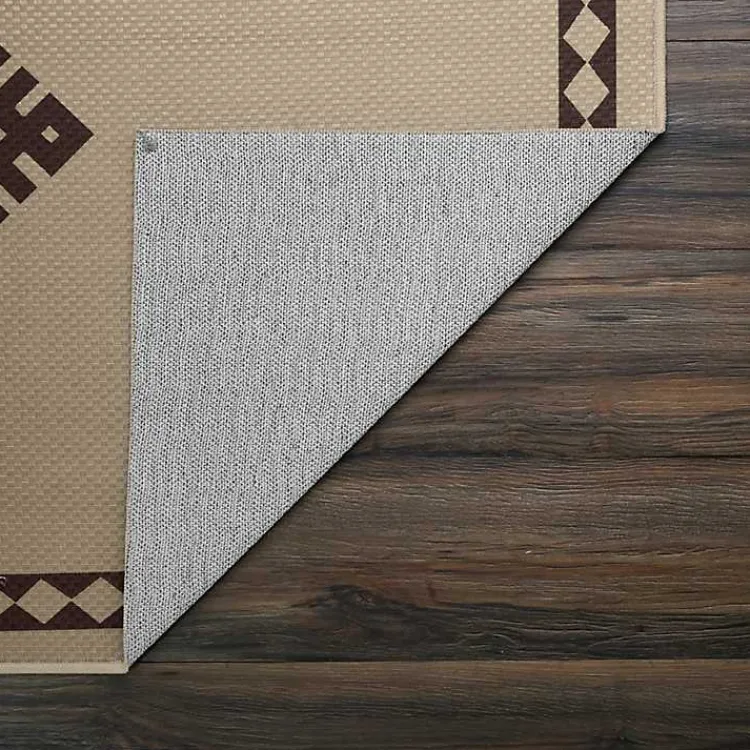 Kirklands Home Area Rugs|Black and Tan Kilim Washable Area Rug, 5x7