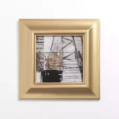 Kirklands Home Framed Art|Black and White Abstract II Gold Framed Art Print
