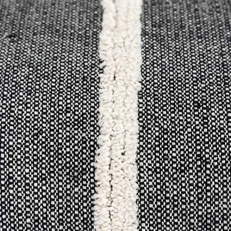 Discount and White Artisanal Stripes Lumbar Pillow Pillows