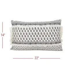 Online Black and White Boho Print Lumbar Pillow Pillows