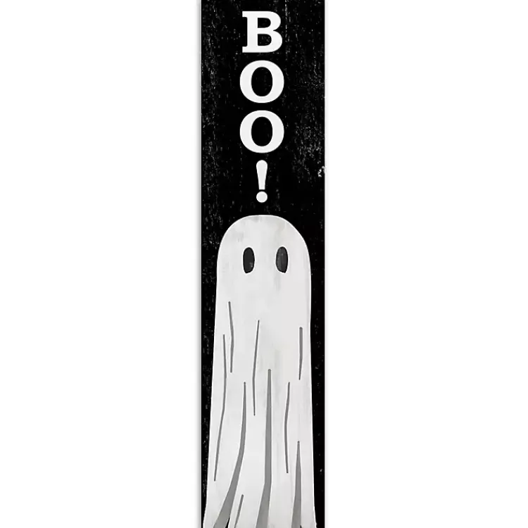 Discount Black and White Boo Ghost Porch Board Halloween