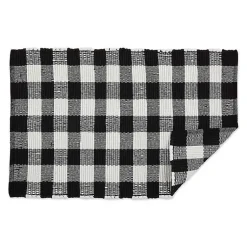 Kirklands Home Accent Rugs|and White Buffalo Check Accent Rug Black