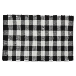Kirklands Home Accent Rugs|and White Buffalo Check Accent Rug Black