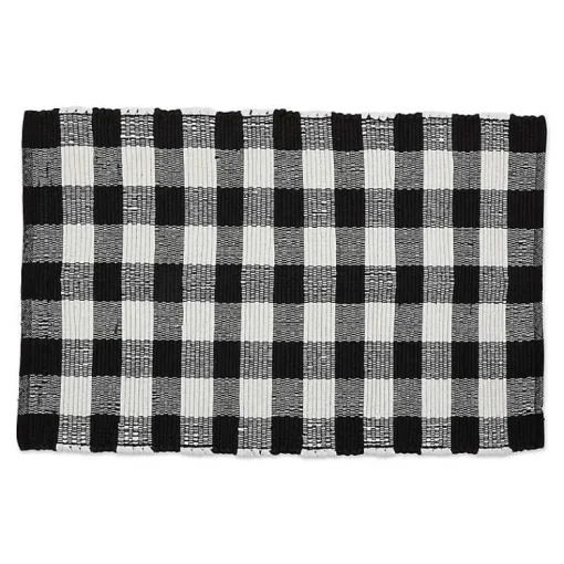 Kirklands Home Accent Rugs|and White Buffalo Check Accent Rug Black