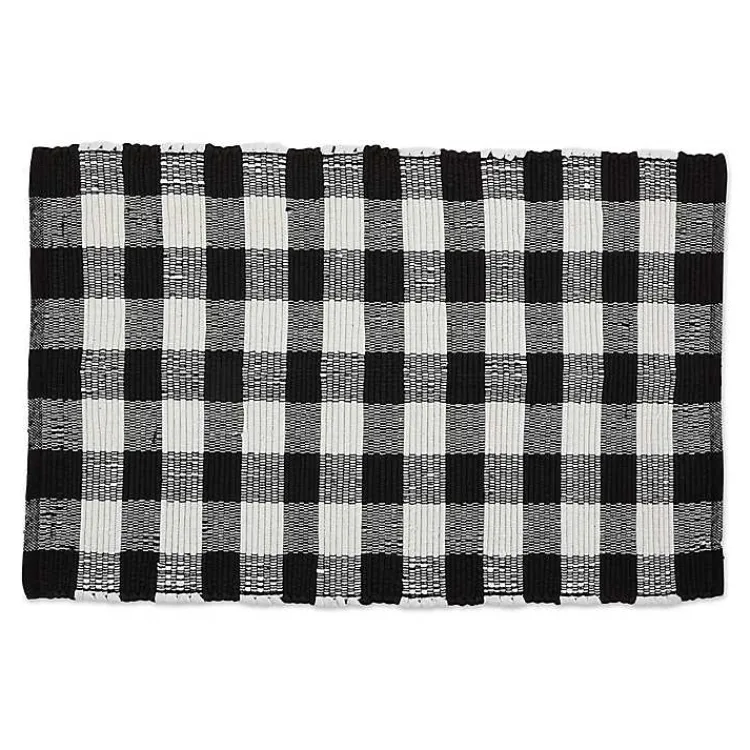 Kirklands Home Accent Rugs|and White Buffalo Check Accent Rug Black