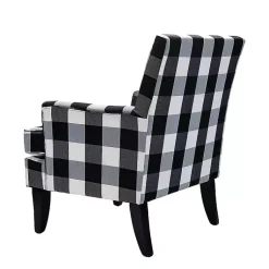 Kirklands Home Accent Chairs|Black and White Buffalo Check Armchair