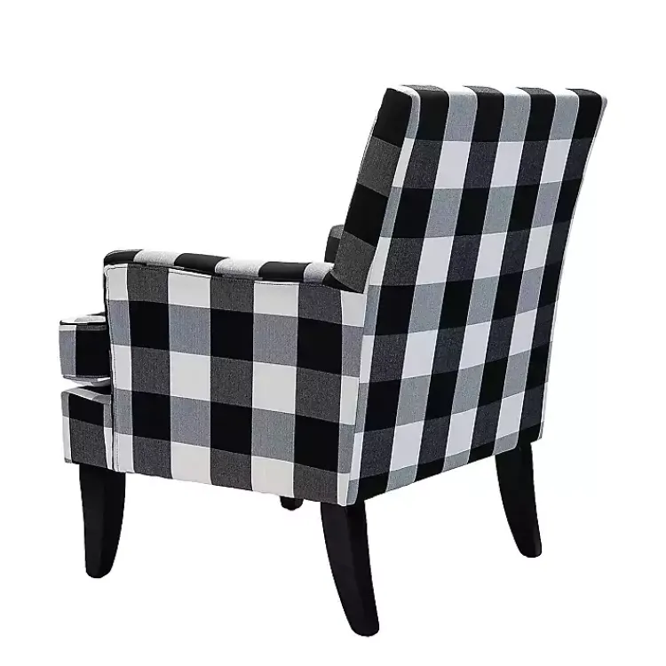 Kirklands Home Accent Chairs|Black and White Buffalo Check Armchair