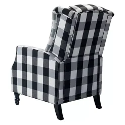 Kirklands Home Accent Chairs|Black and White Buffalo Check Recliner