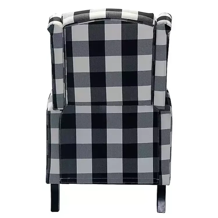 Kirklands Home Accent Chairs|Black and White Buffalo Check Recliner