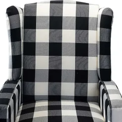 Kirklands Home Accent Chairs|Black and White Buffalo Check Recliner