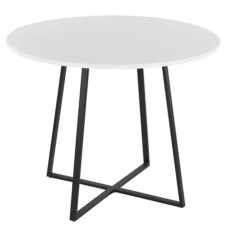 Kirklands Home Dining Tables|Black and Canary Cosmo Round Dining Table White