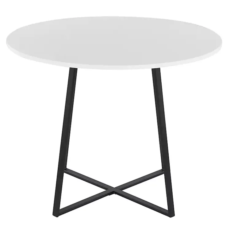 Kirklands Home Dining Tables|Black and Canary Cosmo Round Dining Table White