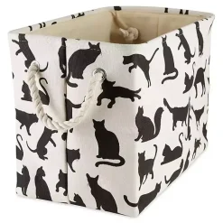 Discount Black and White Cat Rectangular Pet Bin Baskets & Boxes