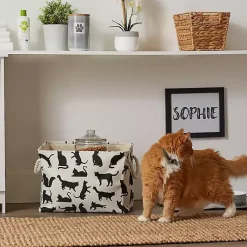 Discount Black and White Cat Rectangular Pet Bin Baskets & Boxes
