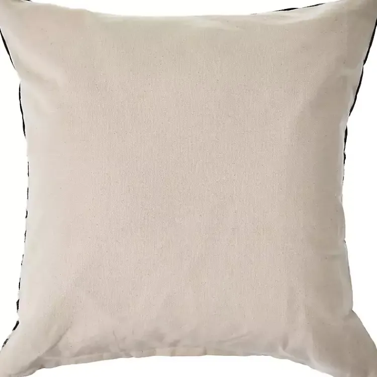 Clearance Black and White Chevron Pillow with Tassels Pillows