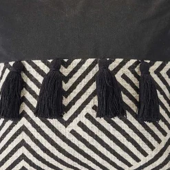 Clearance Black and White Chevron Pillow with Tassels Pillows
