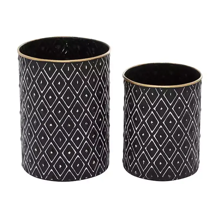 Best and White Embossed Diamond Jars, Set of 2 Decorative Bowls & Jars