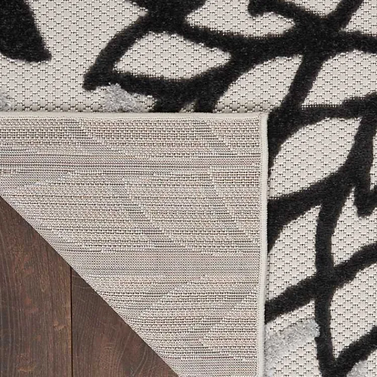 Kirklands Home Outdoor Rugs|Black and White Floral Outdoor Area Rug, 7x10