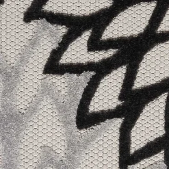 Kirklands Home Outdoor Rugs|Black and White Floral Outdoor Area Rug, 7x10