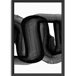 Kirklands Home Canvas Art|Black and White Flow Bend Framed Canvas Art Print