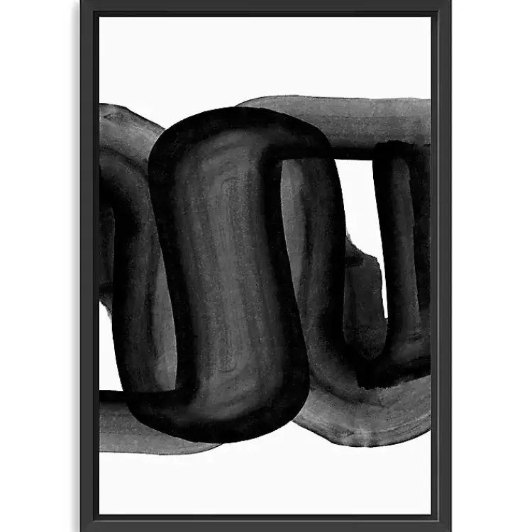 Kirklands Home Canvas Art|Black and White Flow Bend Framed Canvas Art Print