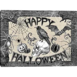 Online Black and White Happy Halloween Canvas Art Print Halloween