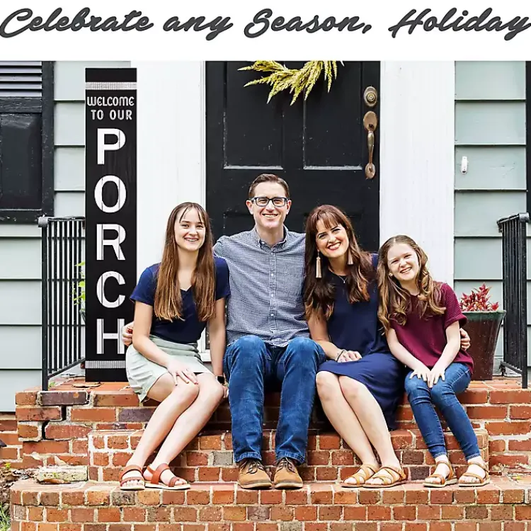 Kirklands Home Garden Decor|Black and White Hello There Porch Board