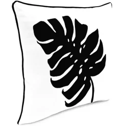 Kirklands Home Outdoor Cushions & Pillows|Black and White Palm Leaf Outdoor Pillow