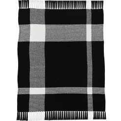 Discount Black and White Plaid Organic Cotton Throw Blankets & Throws