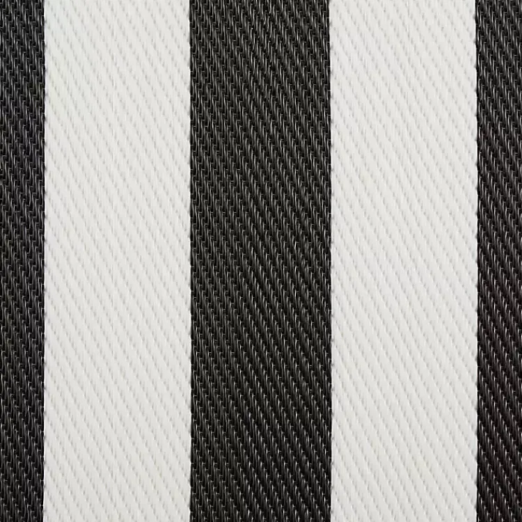 Kirklands Home Outdoor Rugs|Black and White Rugby Stripe Outdoor Area Rug, 5x8