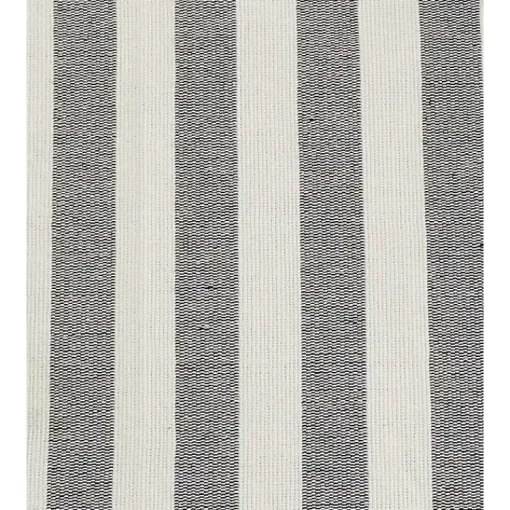 Kirklands Home Table Linens|Black and White Rustic Stripe Tassel Table Runner