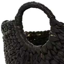 Hot Black and White Seagrass Ring Handle Basket Baskets & Boxes