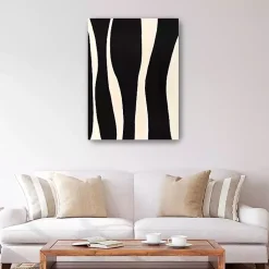 Kirklands Home Canvas Art|Black and White Striped Canvas Art Print Multi