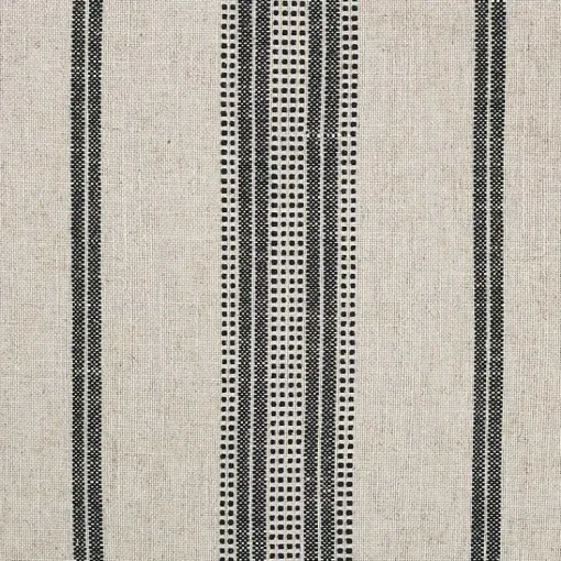 Kirklands Home Benches & Ottomans|Black and White Striped Upholstered Ottoman