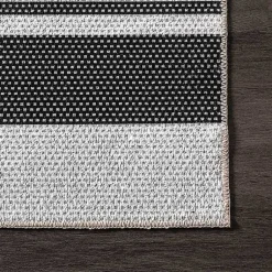 Kirklands Home Area Rugs|Black and White Striped Washable Area Rug, 3x5