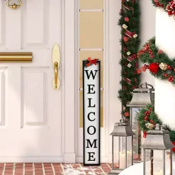 Outlet Black and White Welcome Christmas Porch Board Outdoor Christmas Decorations