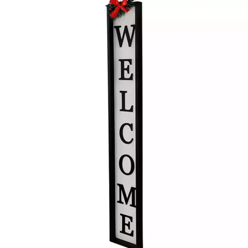 Outlet Black and White Welcome Christmas Porch Board Outdoor Christmas Decorations