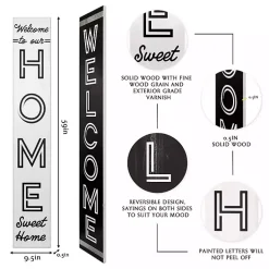 Kirklands Home Garden Decor|Black and White Welcome Home Two-Sided Porch Board