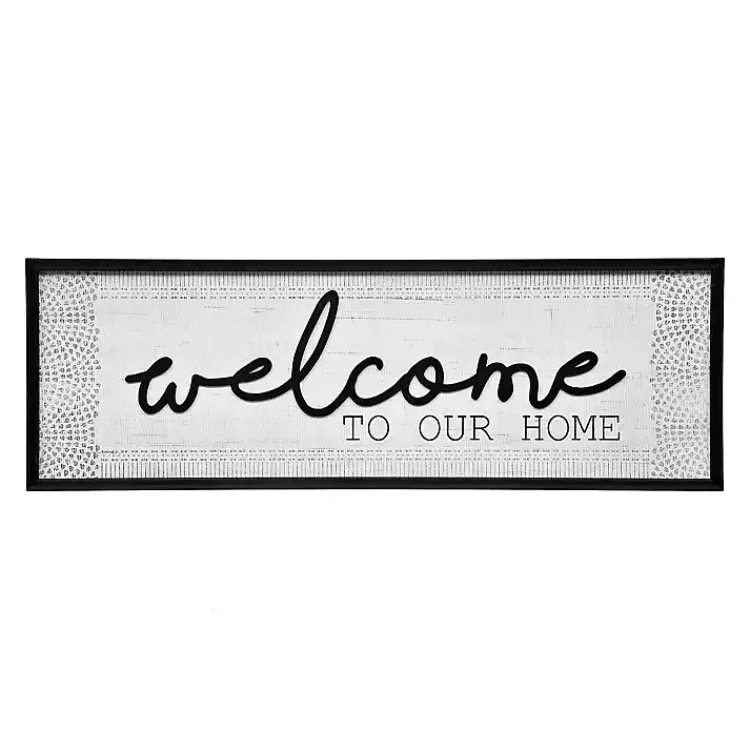 Kirklands Home Wall Quotes & Signs|Black and White Welcome to Our Home Framed Plaque