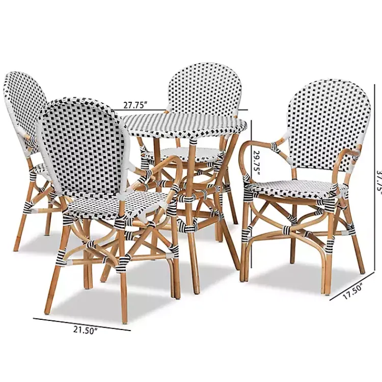Kirklands Home Dining Sets|Black and White Woven 5-pc. Dining Set