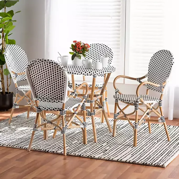Kirklands Home Dining Sets|Black and White Woven 5-pc. Dining Set